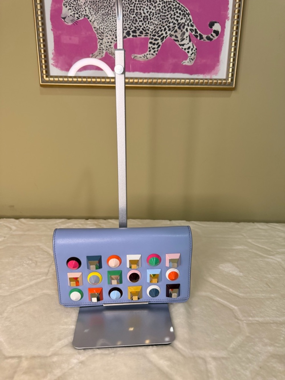 Fendi Light Blue Interactive Shape Bag with Multicolor Accents